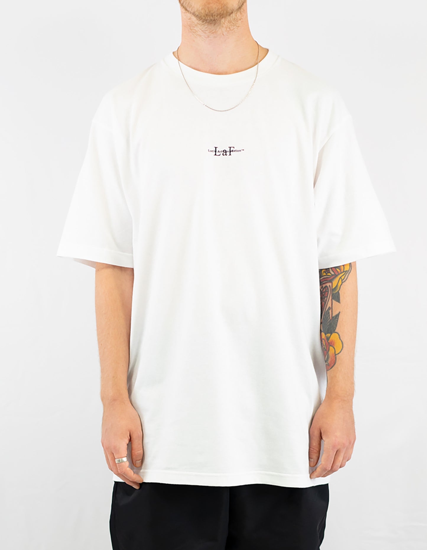 LOGO PRINT & EMBROIDERY "LaF" TEE WHITE