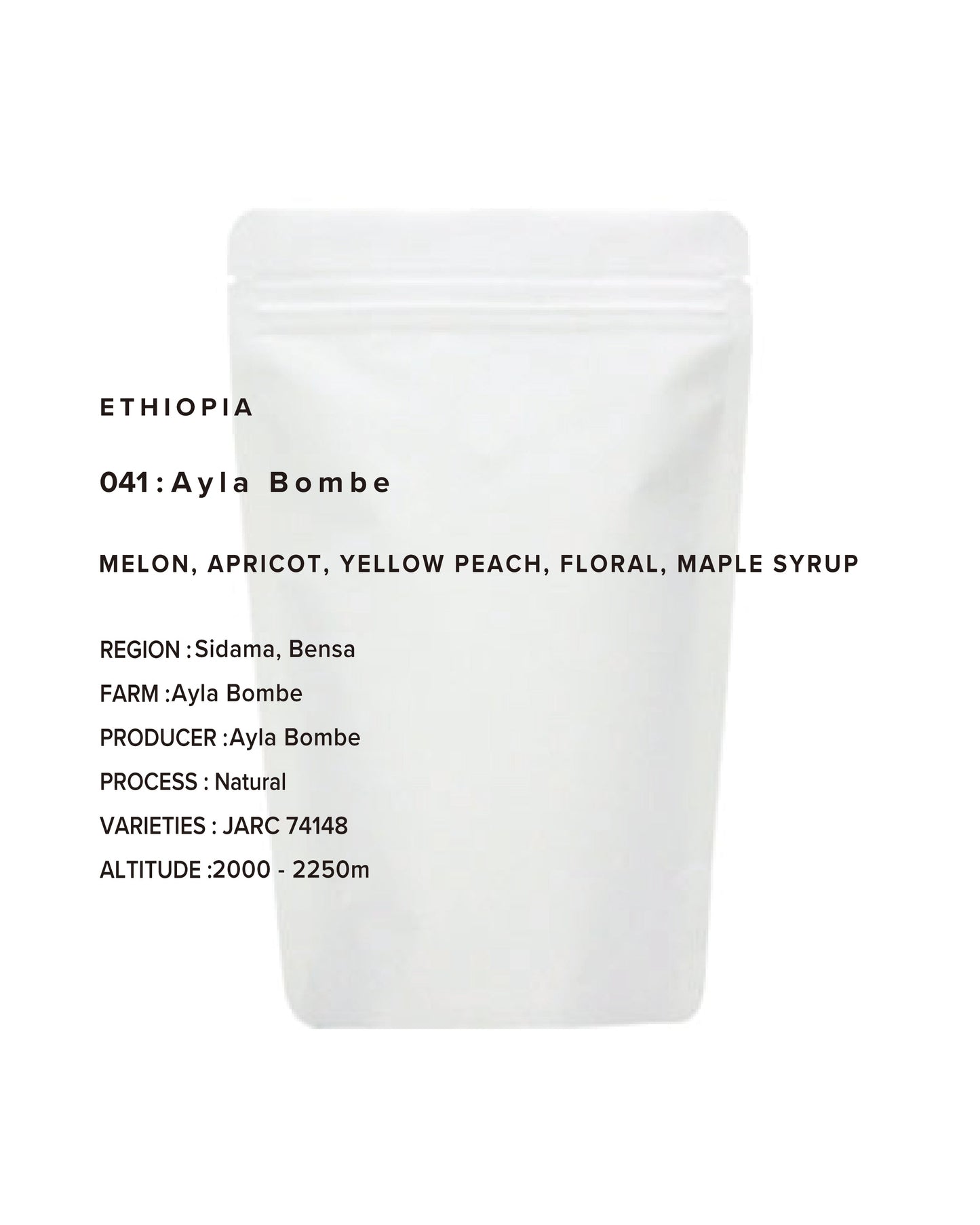 ETHIOPIA Ayla Bombe Natural 150g
