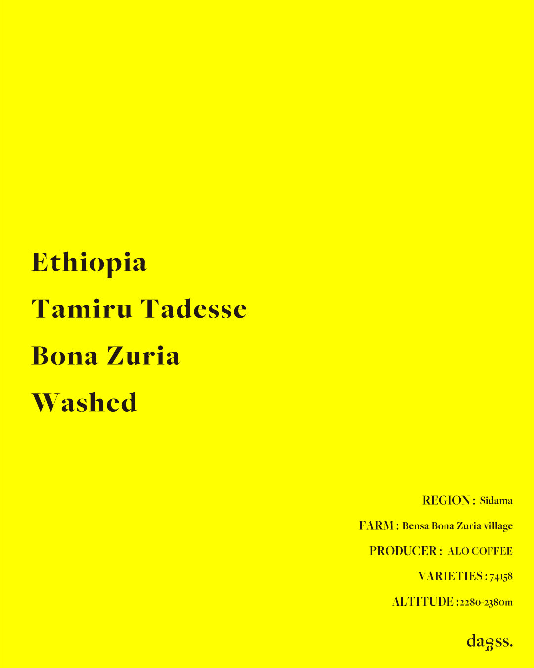 ETHIOPIA TAMIRU TADESSE BONAZURIA WASHED 150g