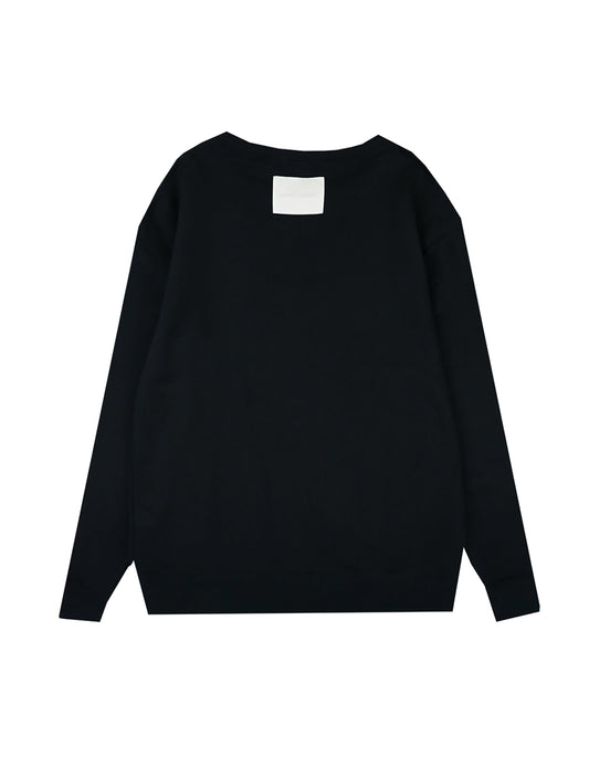 LOGO PRINT & EMBROIDERY "LaF" LIGHTWEIGHT FRENCH TERRY BLACK