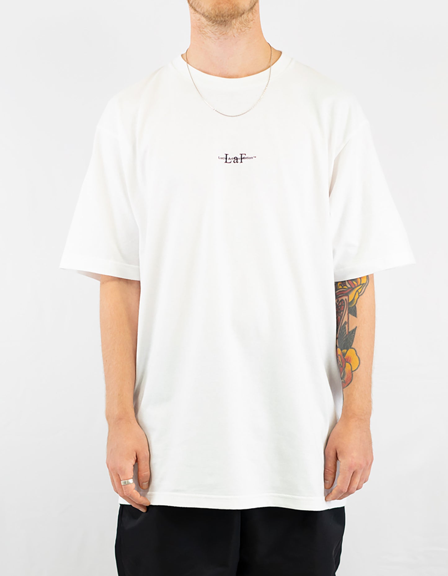 LOGO PRINT & EMBROIDERY  "LaF" TEE WHITE